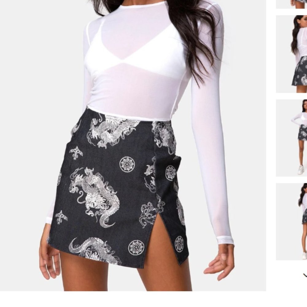 Pelmet Skirt in Dragon Black by Motel Rocks